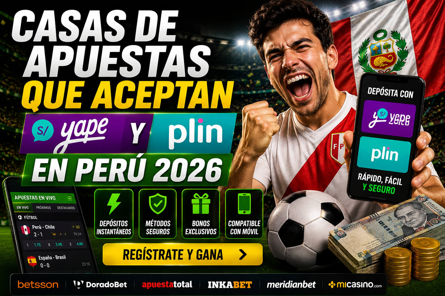 casas de apuestas que aceptan yape y plin en perú 2026